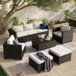 8 Piece Outdoor Patio Furniture Set 7 Seats